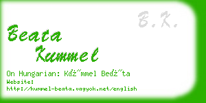 beata kummel business card